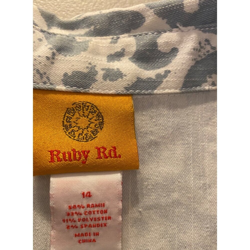 Ruby Rd. Light Blue White Jacket Button Closures … - image 3
